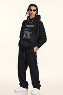 Premium Heavyweight Graphic Fleece Hoodie - Black