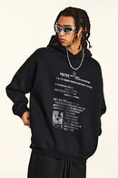Premium Heavyweight Graphic Fleece Hoodie - Black
