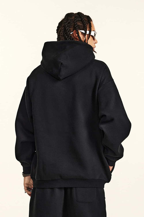 Premium Heavyweight Graphic Fleece Hoodie - Black
