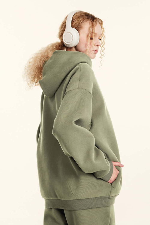 Premium Heavyweight Graphic Fleece Hoodie - Gray Camel