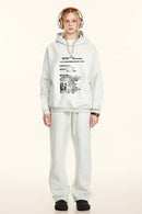 Premium Heavyweight Graphic Fleece Hoodie - Oat Gray