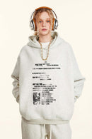 Premium Heavyweight Graphic Fleece Hoodie - Oat Gray