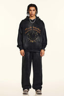 Distressed Heavyweight Vintage Hoodie - Black