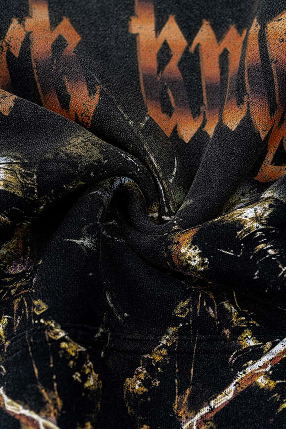 "Dark Knight" Washed Black Graphic Hoodie