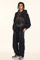 Distressed Heavyweight Vintage Hoodie - Black