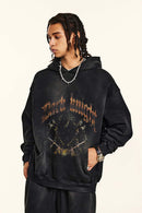 Distressed Heavyweight Vintage Hoodie - Black