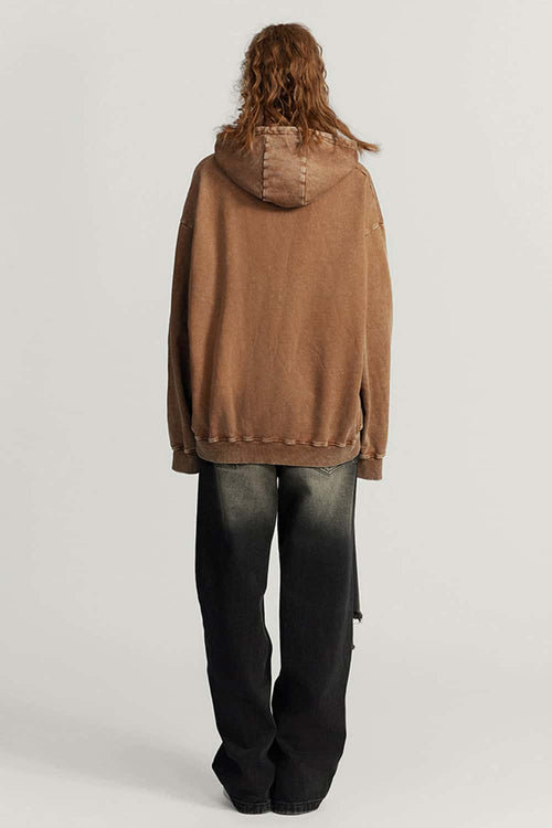 Washed Wasteland Graphic Hoodie - Coffee