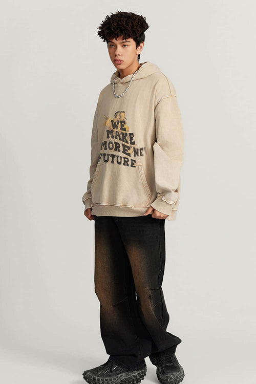 Washed Wasteland Graphic Hoodie - Khaki