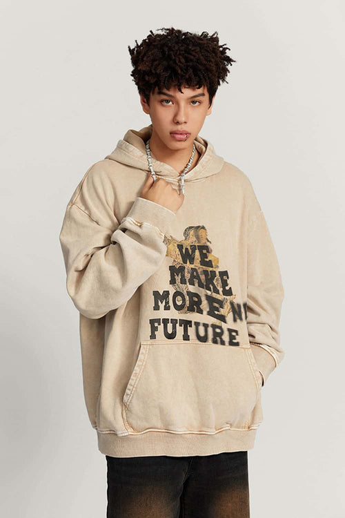 Washed Wasteland Graphic Hoodie - Khaki