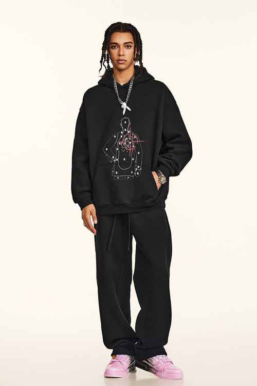 Heavyweight Vintage Graphic Hoodie - Black