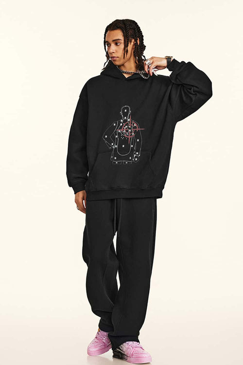 Heavyweight Vintage Graphic Hoodie - Black
