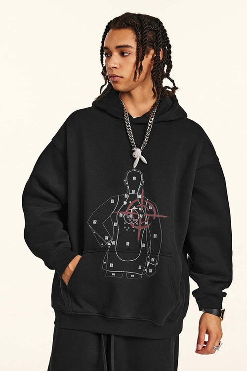 Heavyweight Vintage Graphic Hoodie - Black