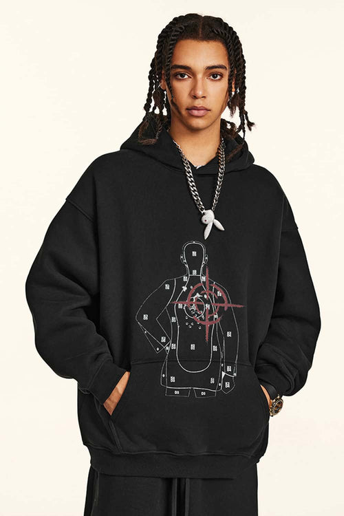 Heavyweight Vintage Graphic Hoodie - Black