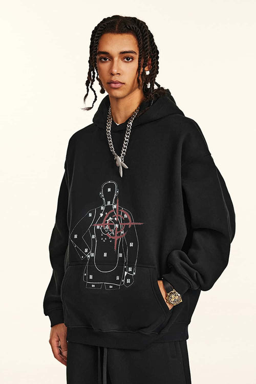 Heavyweight Vintage Graphic Hoodie - Black