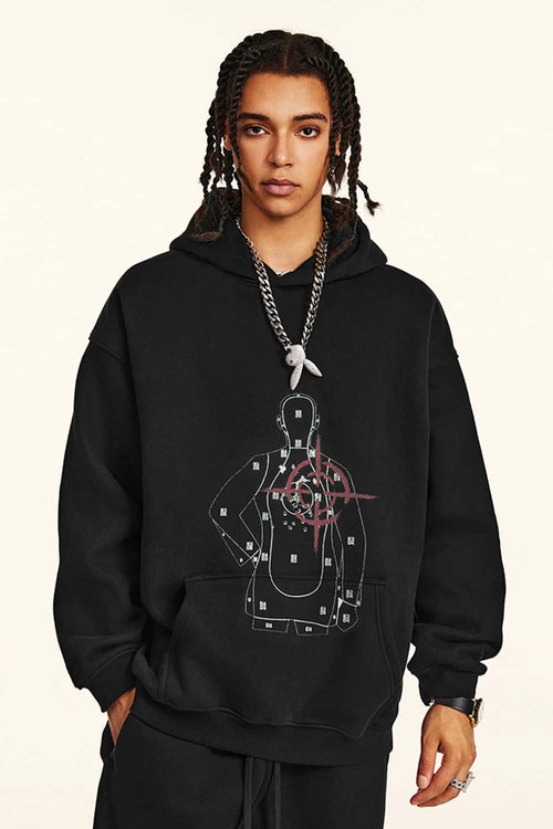 Heavyweight Vintage Graphic Hoodie - Black