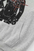 Heavyweight Vintage Graphic Hoodie - Flower Gray