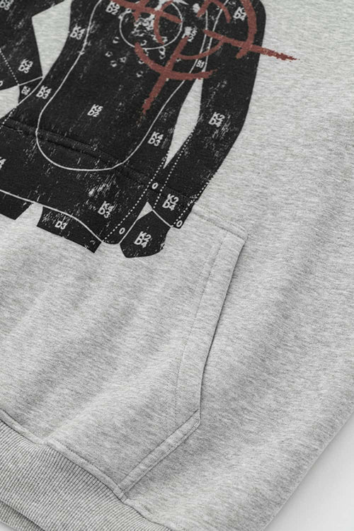 Heavyweight Vintage Graphic Hoodie - Flower Gray