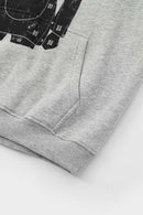 Heavyweight Vintage Graphic Hoodie - Flower Gray