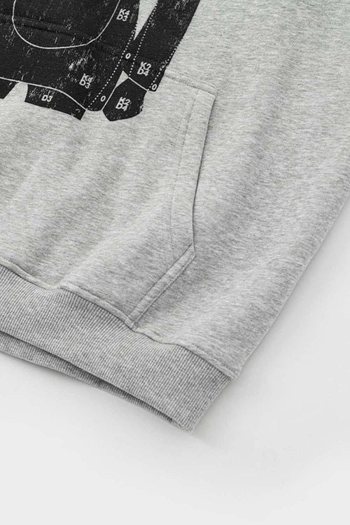 Heavyweight Vintage Graphic Hoodie - Flower Gray