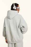 Heavyweight Vintage Graphic Hoodie - Flower Gray