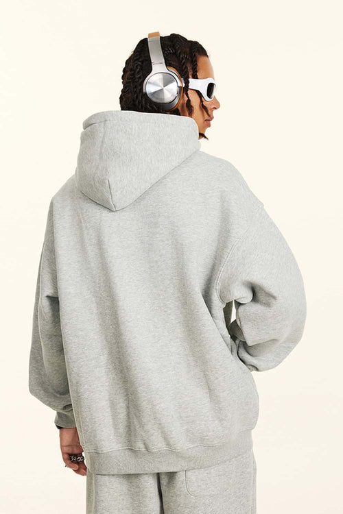 Heavyweight Vintage Graphic Hoodie - Flower Gray