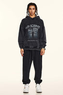 Heavyweight Washed Graphic Fleece Hoodie - Fried Snowflakes