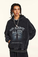 Heavyweight Washed Graphic Fleece Hoodie - Fried Snowflakes