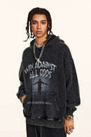 Heavyweight Washed Graphic Fleece Hoodie - Fried Snowflakes