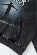 Heavyweight Washed Graphic Fleece Hoodie - Fried Snowflakes