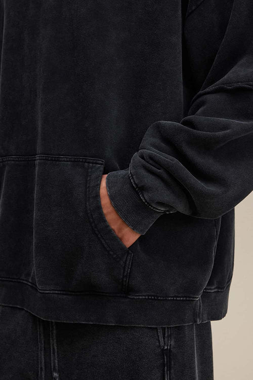 Heavyweight Distressed Layered Fleece Hoodie - Fried Snowflakes