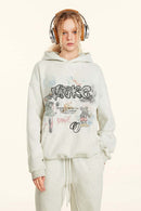 Vintage Graphic Pullover Hoodie - Oat Gray