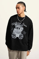 Men's Heavyweight Graphic Washed Long-Sleeve - Black