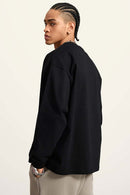 Men's Heavyweight Graphic Washed Long-Sleeve - Black