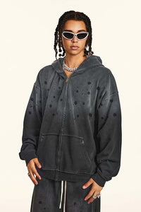 Heavyweight Graphic Full-Zip Hoodie - Dark Gray