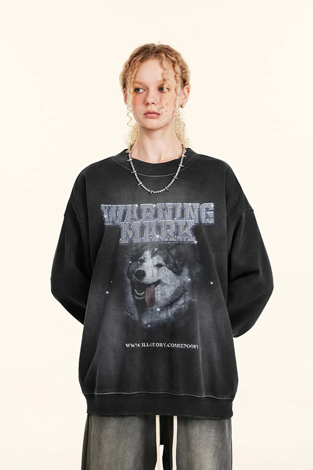 Animal Print Crewneck Sweatshirt