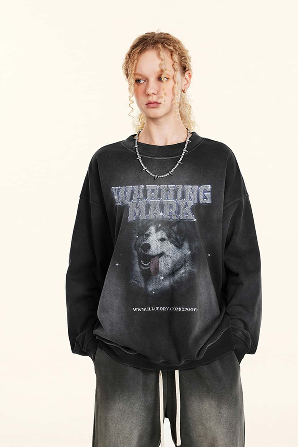 Animal Print Crewneck Sweatshirt