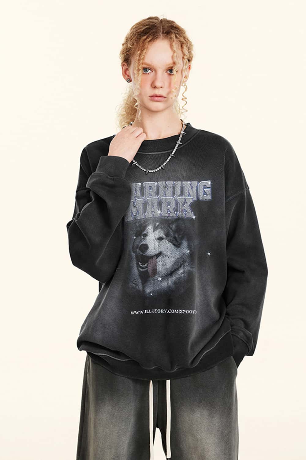 Animal Print Crewneck Sweatshirt