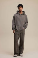 Heavyweight Wax-Dyed Vintage Hoodie - Coffee