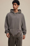 Heavyweight Wax-Dyed Vintage Hoodie - Coffee