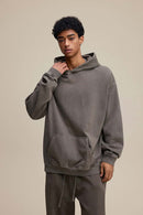 Heavyweight Wax-Dyed Vintage Hoodie - Coffee