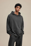 Heavyweight Wax-Dyed Vintage Hoodie - Dark Gray