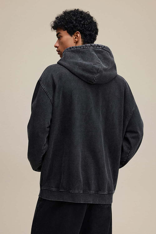 Heavyweight Wax-Dyed Vintage Hoodie - Fried Snowflakes