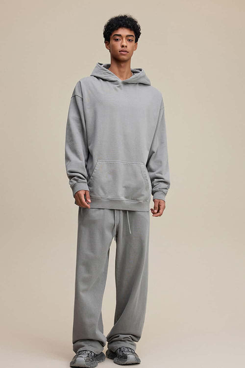 Heavyweight Wax-Dyed Vintage Hoodie - Medium Gray