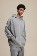 Heavyweight Wax-Dyed Vintage Hoodie - Medium Gray