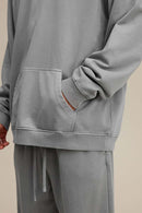 Heavyweight Wax-Dyed Vintage Hoodie - Medium Gray
