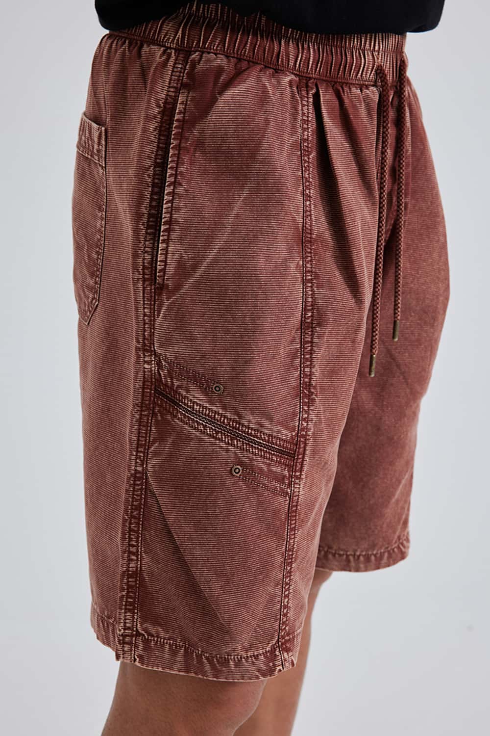 Washed Drawstring Utility Shorts _ 5-Inch Cargo Shorts