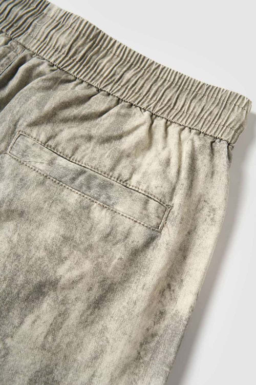 Washed Camo Straight-Leg Cargo Pant - Grayish White