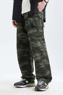 Washed Camo Straight-Leg Cargo Pant - Military Green