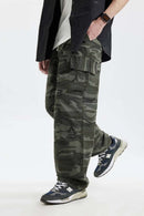 Washed Camo Straight-Leg Cargo Pant - Military Green