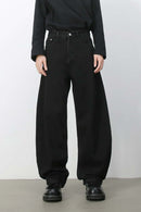 Sculpted Curved-Leg Washed Jeans - Charcoal Gray